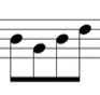 4 notes on a stave