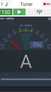 Screenshot of Soundcorset tuner app